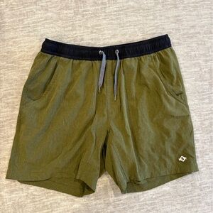 BURLEBO Men’s Athletic Shorts. Olive Green. Size Small.